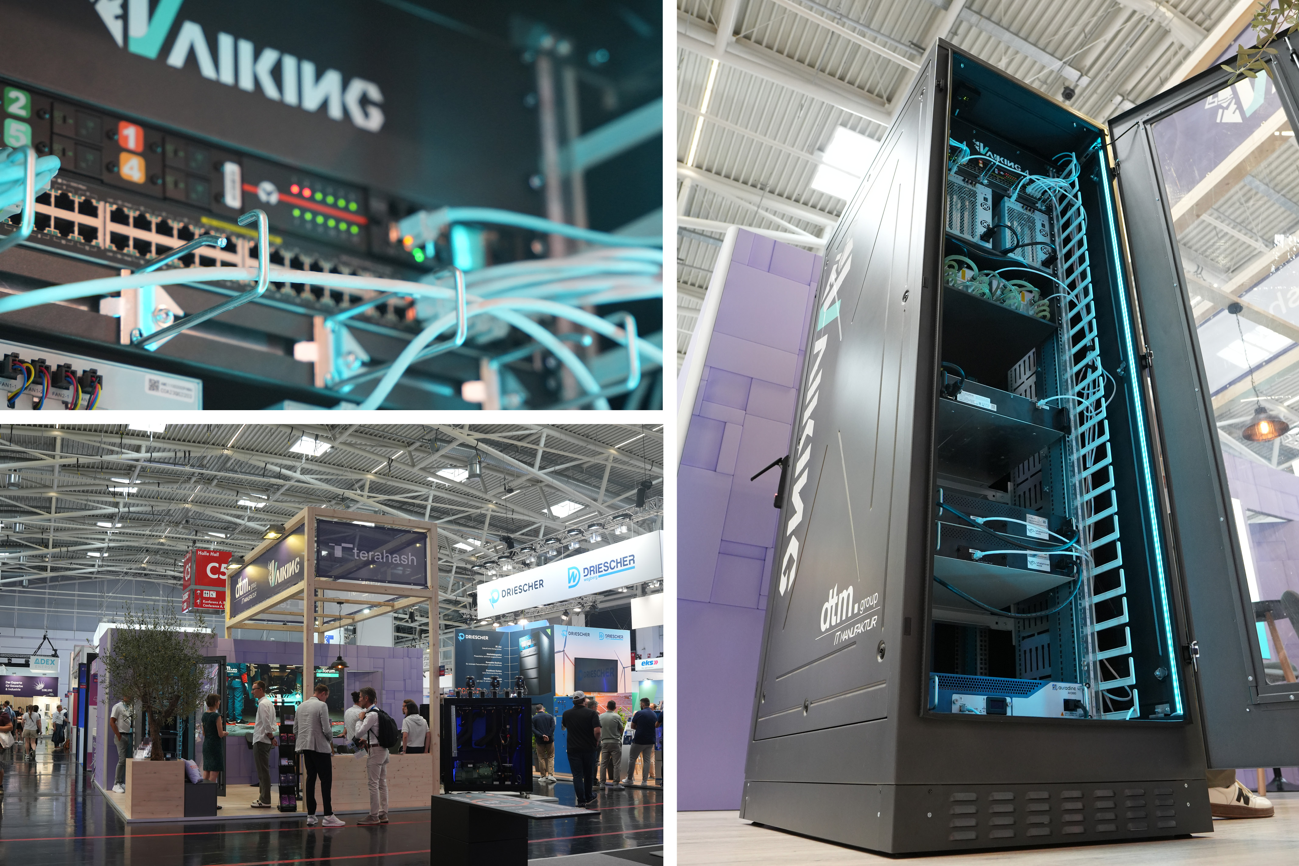 Schaubild des Micro-Datacenters auf der Messe EM-Power mit Detailaufnahme der Technik